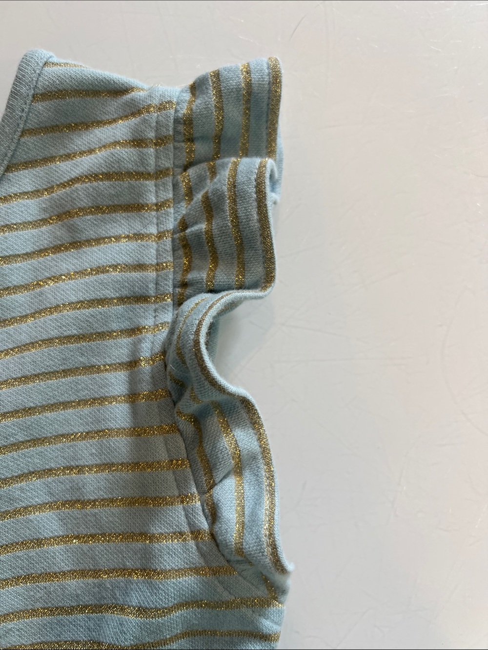 Mini Boden Light Blue and Gold Striped Tulle Party Dress - Picture 6 of 7